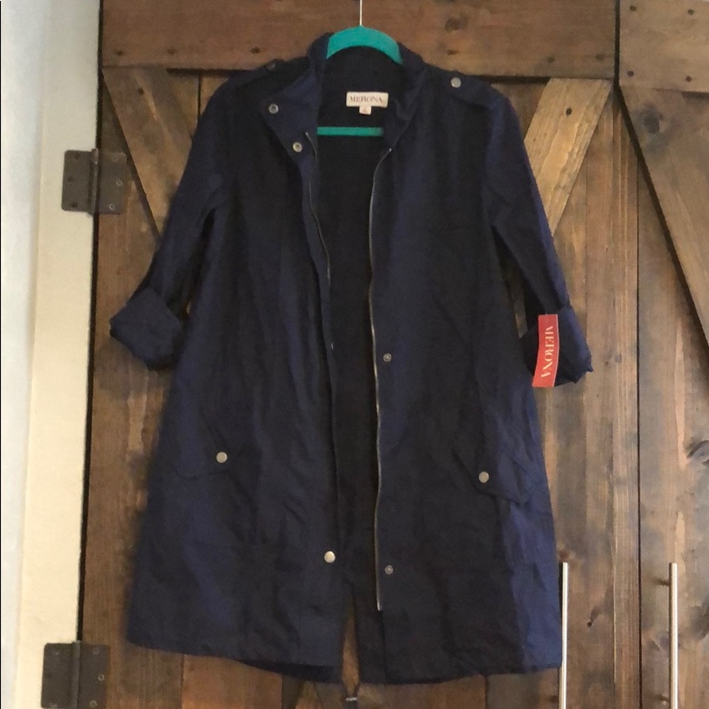 Navy Canvas Rain Jacket